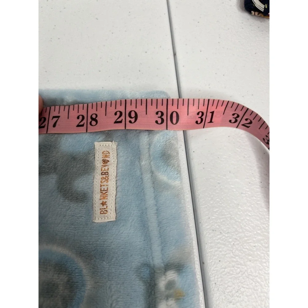 HTF Blankets & Beyond Baby Blanket Blue And Grey Elephant Owl Circles Plush Read